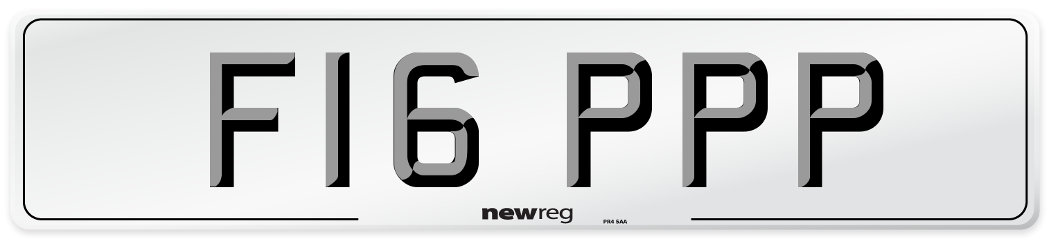 F16 PPP Number Plate from New Reg